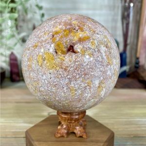 0081 Cherry Blossom Agate Crystal Sphere - Large 86.3mm